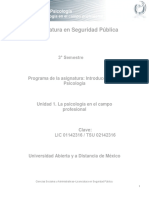 Unidad 1. La Psicologia en El Campo Profesional