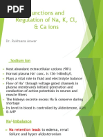 Functions and Regulation of Na, K, CL, & Ca Ions: Dr. Rukhsana Anwar