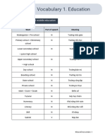 Vocabulary 1. Education