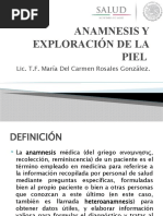 EXPLORACióN Y ANAMNESIS DE LA PIEL 