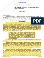 Petitioner Respondent: Susan Co Dela Fuente, - Fortune Life Insurance Co., Inc.