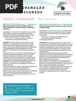 Programação Minicursos: Quarta - 22 de Março