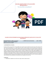 Periódo de Adaptación Y Evaluación Diágnostica: "Soy Muy Feliz en Mi Jardincito"