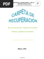 CARPETA DE RECUPERACION 2023 - Comunicación - 2º GRADO