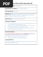 Lesson Plan For Ela Observation-Janney