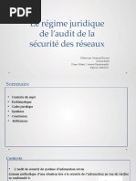 Le Régime Juridique de L'audit de La Sécurité Des Réseaux