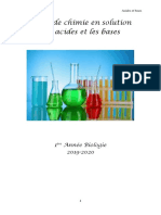 Cours de Chimie en Solution Les Acides Et Les Bases: 1 Année Biologie 2019-2020