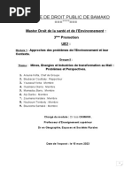 Faculte de Droit Public de Bamako °°°° : Master Droit de La Santé Et de L'environnement: 3 Promotion UE2