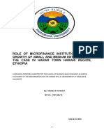 Role of Microfinance Institution On The Growth of Small and Medium Enterprises:-The Case in Harar Town Harari Region, Ethiopia