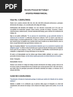 Apuntes Primer Parcial (Derecho Procesal Del Trabajo I) .