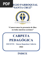 Colegio Parroquial "Santa Cruz": Carpeta Pedagógica