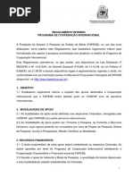 Regulamento Interno Programa de Cooperação Internacional