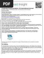 Corporate Communications: An International Journal: Article Information