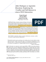 Stakeholder Dialogue As Agonistic Deliberation: Exploring The Role of Conflict and Self-Interest in Business-NGO Interaction