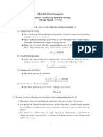 ME 131B Fluid Mechanics Solutions To Week Four Problem Session: Normal Shock