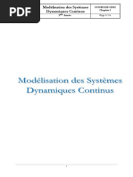 Modélisation Des Systèmes Dynamiques Continus: Cours de Cds2 Chapitre I 2 Année