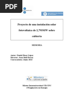 Proyecto de Una Instalación Solar Fotovoltaica de 2,793MW Sobre Cubierta