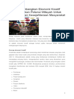 Mengembangkan Ekonomi Kreatif Berdasarkan Potensi Wilayah Untuk Meningkatkan Kesejahteraan Masyarakat