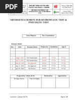 Method Statement For Hydrostatic Test & Pneumatic Test: Issue Purpose For Construction