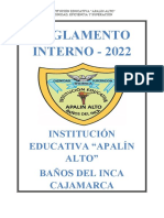 Reglamento INTERNO - 2022: Institución Educativa "Apalín Alto" Baños Del Inca Cajamarca