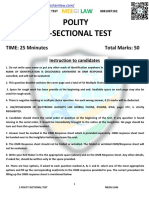 Polity 1-Sectional Test: Time: 25 Mninutes Total Marks: 50