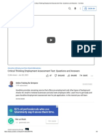 Critical Thinking Employment Assessment Test - Questions and Answers - YouTube