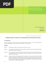 Standard Form of Contract For Maintenance and Renovation Works