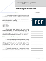 Higiene e Segurança Do Trabalho: 1. Classificação Dos Riscos Ambientais