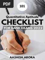 Quant Checklist 101 PDF 2022 by Aashish Arora