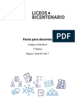 Pauta para Docentes: Lengua y Literatura 7° Básico Etapa 2: Guía N°2 OA 7