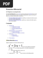 Ecuación Diferencial