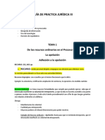 Guía de Practica Jurídica Iii: Tema 1 de Los Recursos Ordinarios en El Proceso Civil La Apelación Adhesión A La Apelación