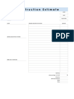 Itemized Construction Estimate Template