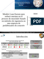 Modelo Lean Kaizen para Reducir Mermas en El Proceso de Mezclado Basado en Métodos de Ingeniería en Una Empresa de Prefabricados de Concreto