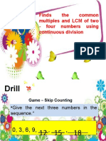 Finds The Common Multiples and LCM of Two - Four Numbers Using Continuous Division