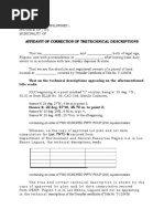 Affidavit of Correction