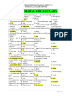 Grammar & Vocabulary: Hutech Professional Training Institute Hutech Languages Center