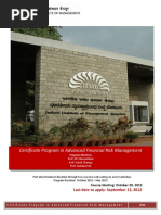 Certificate Program in Advanced Financial Risk Management: Last Date To Apply: September 13, 2012