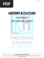 History & Culture: Notes by Sir Khizar Hayat