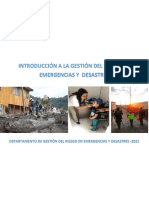 Introducción A La Gestión Del Riesgo en Emergencias Y Desastres