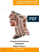 Programa Del Curso de Integración Básico Clínica I: Departamento de Anatomía Humana