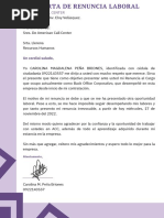 Carta de Renuncia de CMPB Dirigido A ACC