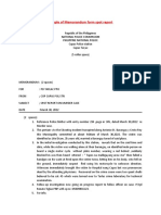 Sample of Memorandum Form of Spot Report