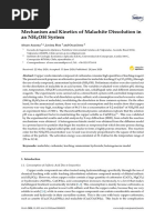 Metals: Mechanism and Kinetics of Malachite Dissolution in An NH OH System