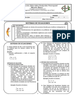 Institución Educativa Particular Parroquial "Mundo Mejor": Sistema de Ecuaciones