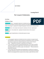 The Concept of Globalization: Learning Module 1 Learning Packet 1