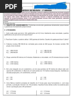 Lista de Exercícios de Matemática 8 Ano