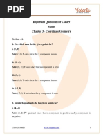 Important Questions For Class 9 Maths Chapter 3 - Coordinate Geometry