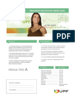 Vestibular de Verão 2022 - UPF: Prova Tipo A - P. 1