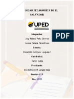 Universidad Pedagogica de El Salvador: Lesly Rebeca Peña Guevara Jessica Tatiana Pérez Pérez